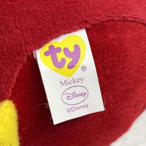TY Beanie Ballz Disney Mickey Mouse Plush Stuffed Toy Round Ball 7" - Picture 4 of 6